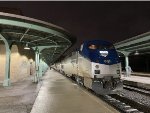 Westbound Amtrak Lake Shore Limited # 49/449 stopped at Toledo Station with two P42s in the lead